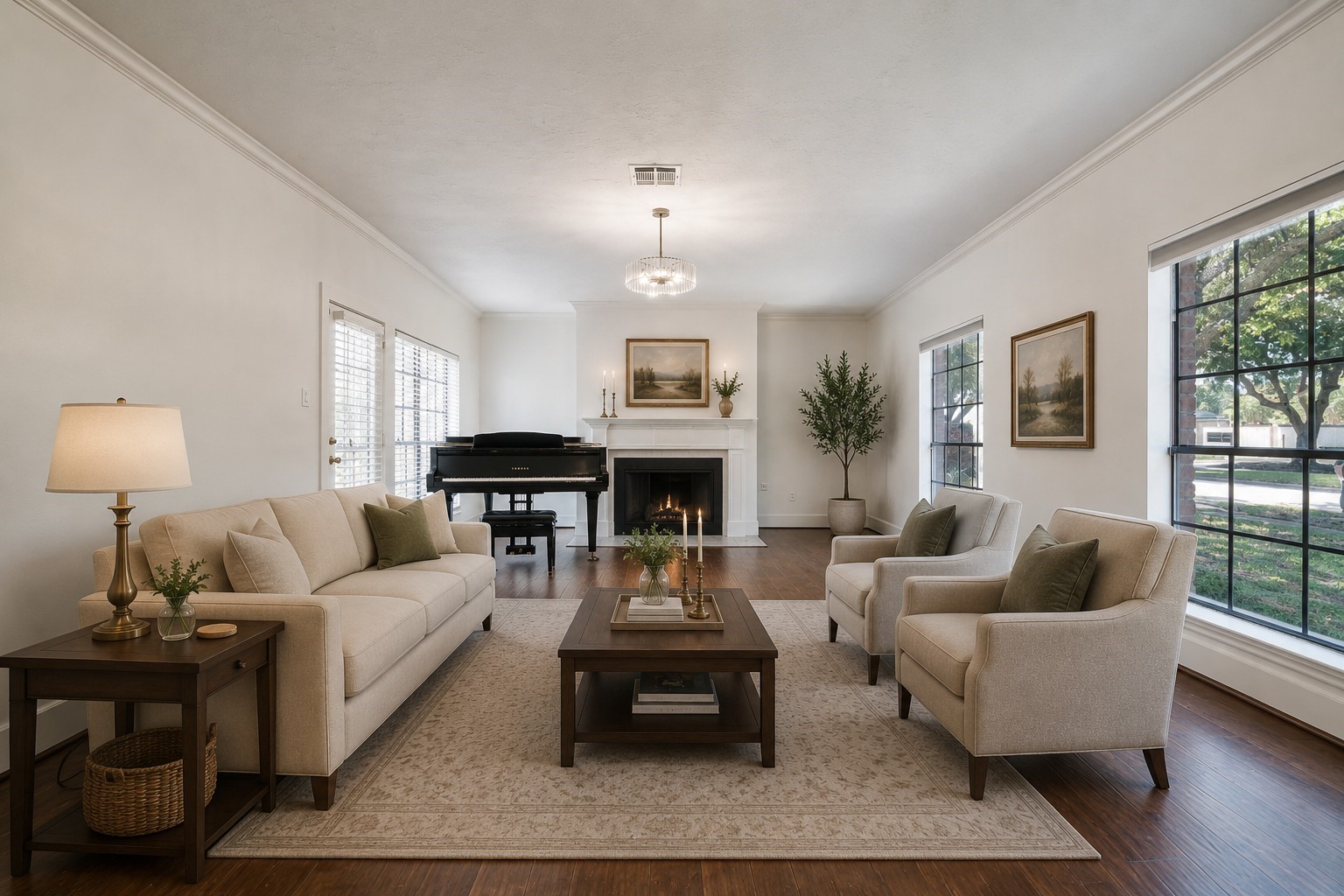 8006 Albin Lane Houston, TX 77071 - Photo 9 of 31 a living room with furniture and a fireplace