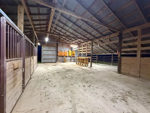 a view of a lake and green space