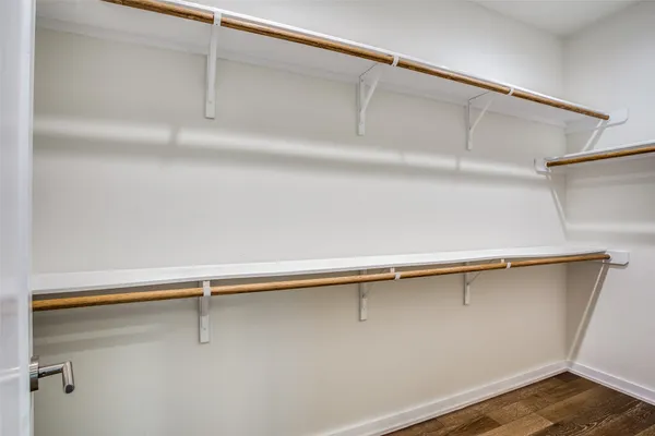 a close up view of racks on the wall