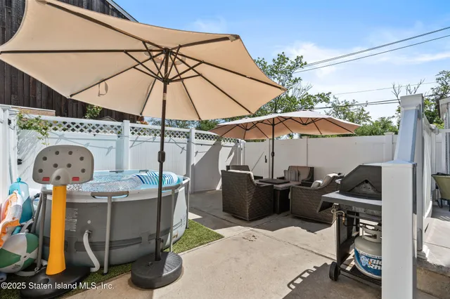 a view of outdoor space with seating