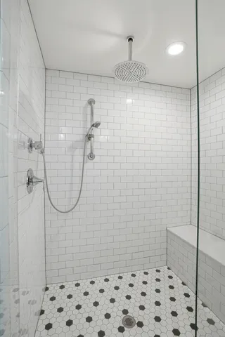 a bathroom with a shower
