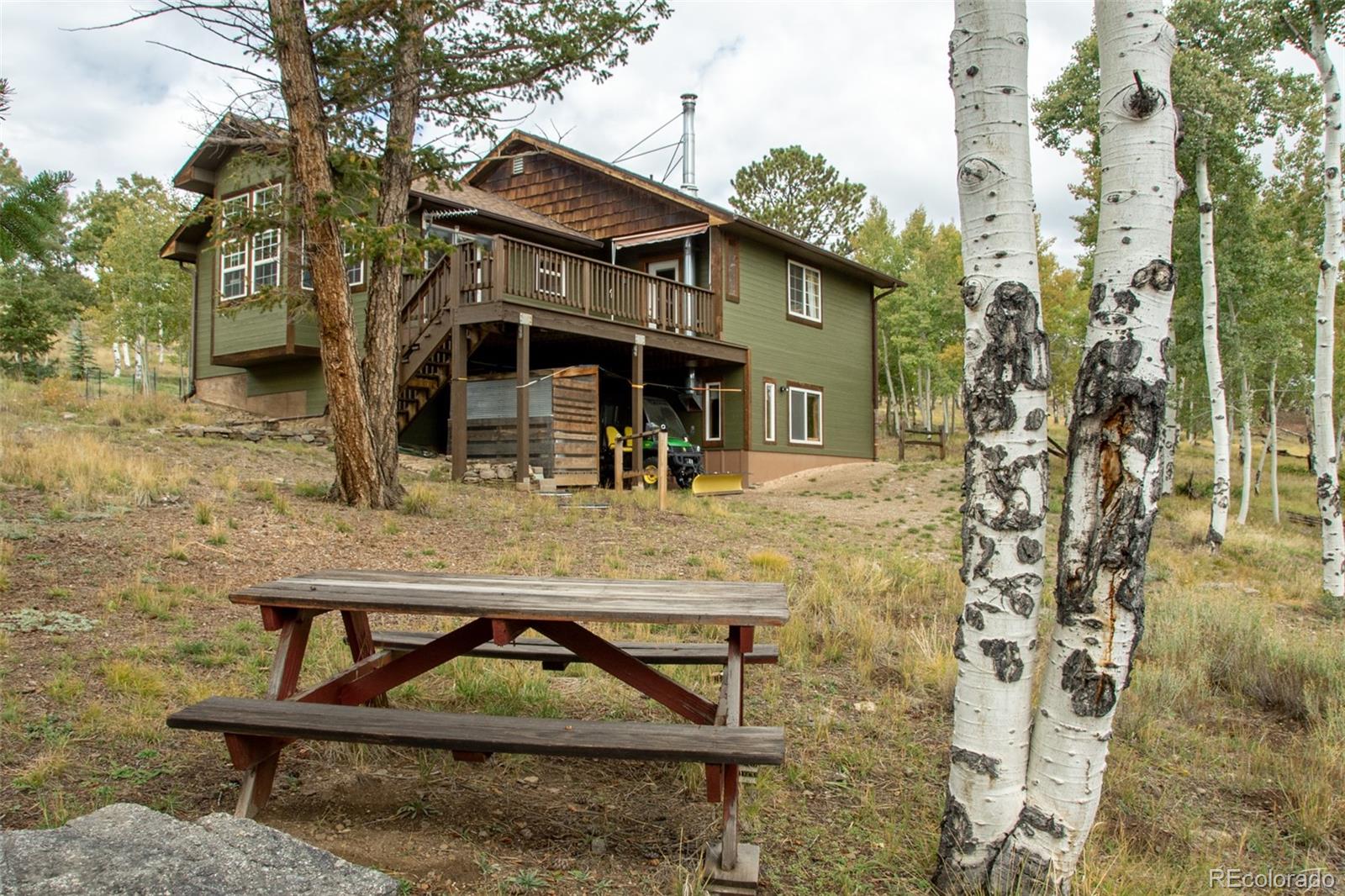 821 Blacksmith Road Hartsel, CO 80449 - Photo 6 of 50 a view of a wooden house with large trees