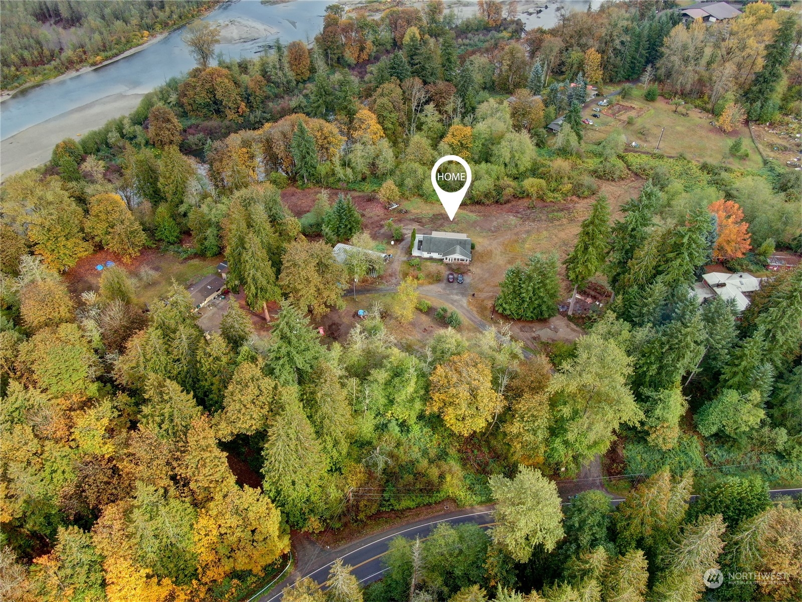 14807 High Bridge Road Monroe, WA 98272 - Photo 34 of 36 an aerial view of a house with a yard