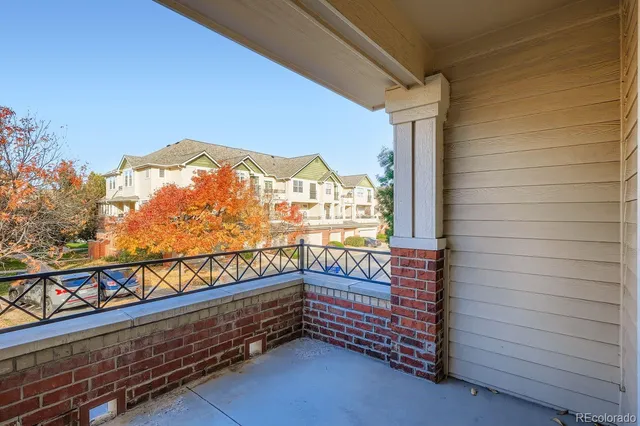 a view of a bench in the balcony