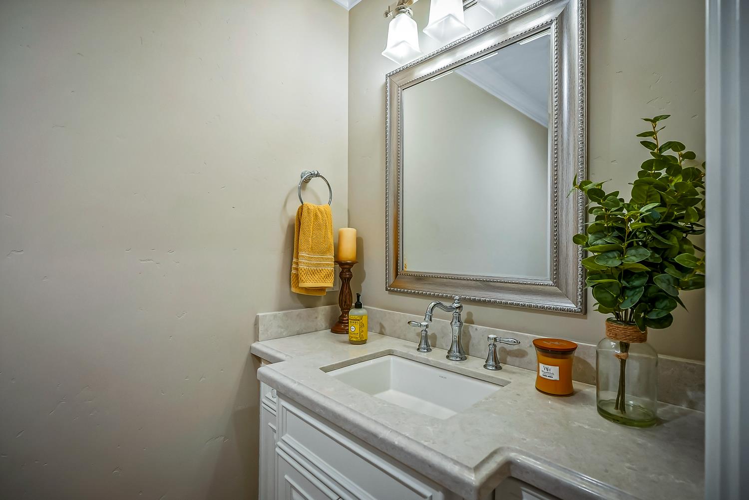 22215 Devries Road Lodi, CA 95242 - Photo 68 of 99 a bathroom with a granite countertop sink and a mirror