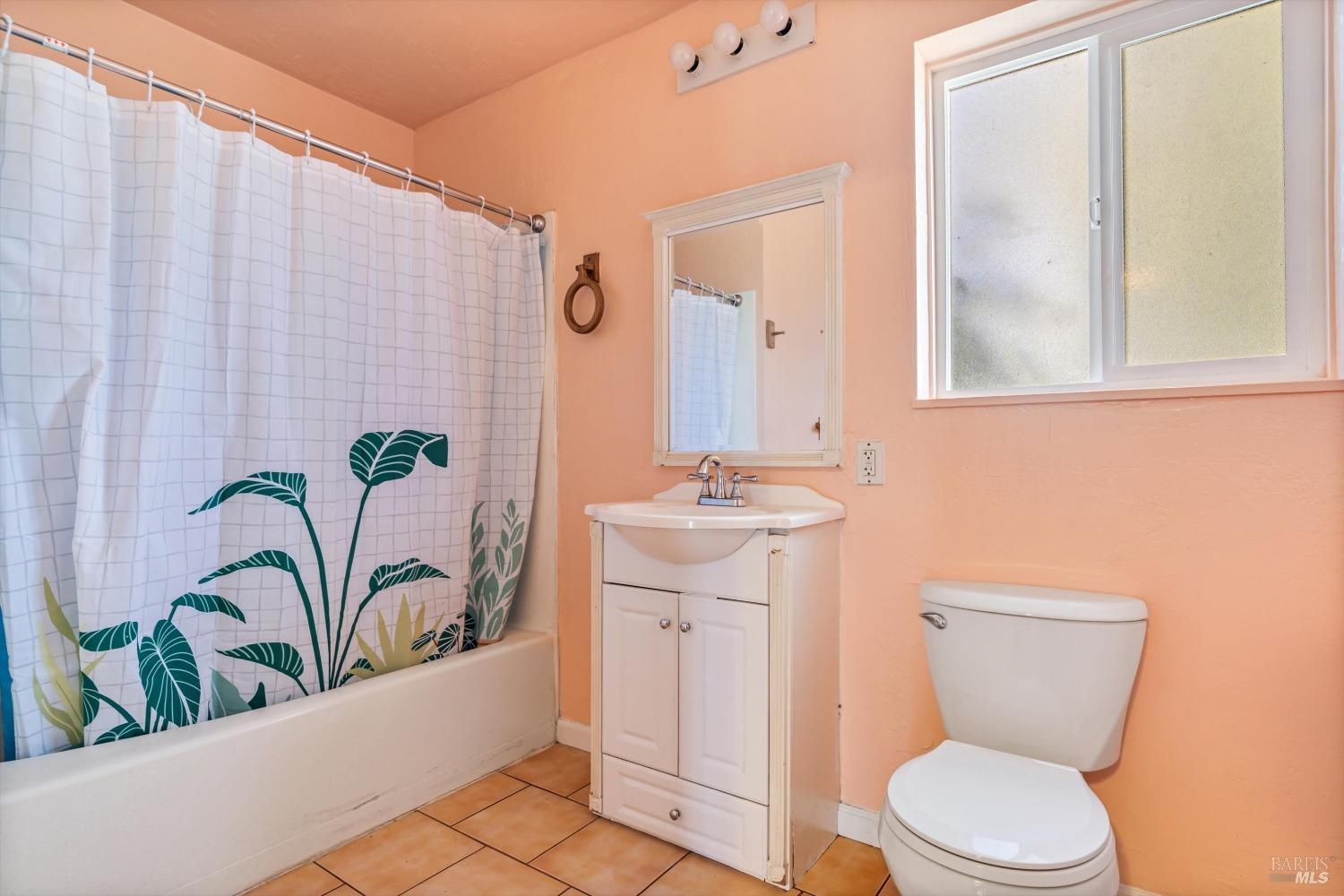 161 Cherry Street Ukiah, CA 95482 - Photo 13 of 39 a bathroom with a toilet a sink and a bathtub