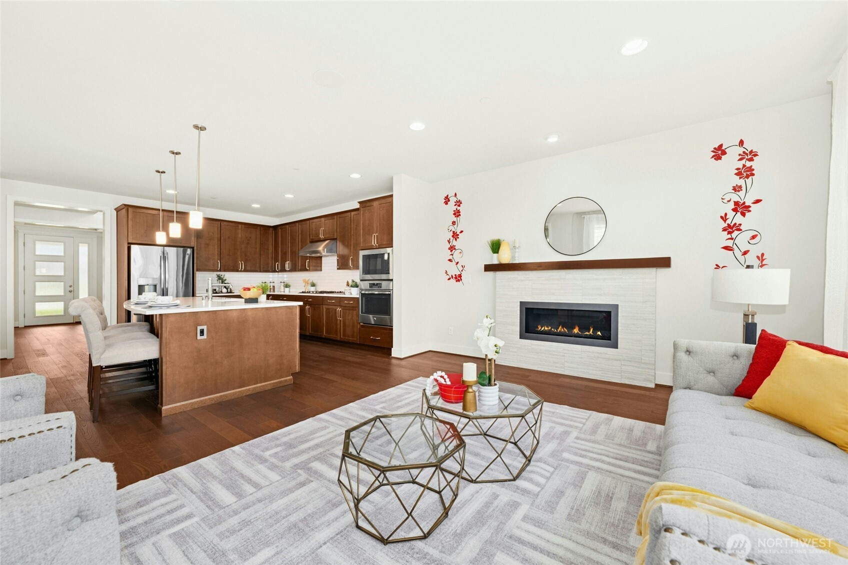 4309 231st Place Southeast Bothell, WA 98021 - Photo 8 of 40 a living room with furniture and kitchen view