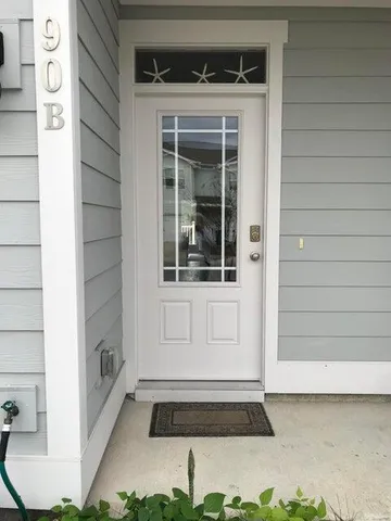 a view of a door of a house