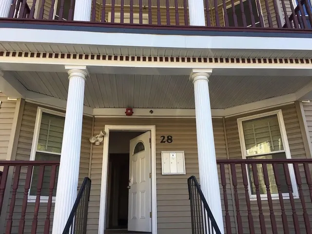 a view of a building with stairs