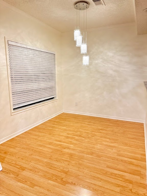 915 West 23rd Street, Unit 108 Austin, TX 78705 - Photo 4 of 15 Empty room featuring a textured ceiling and light wood finished floors
