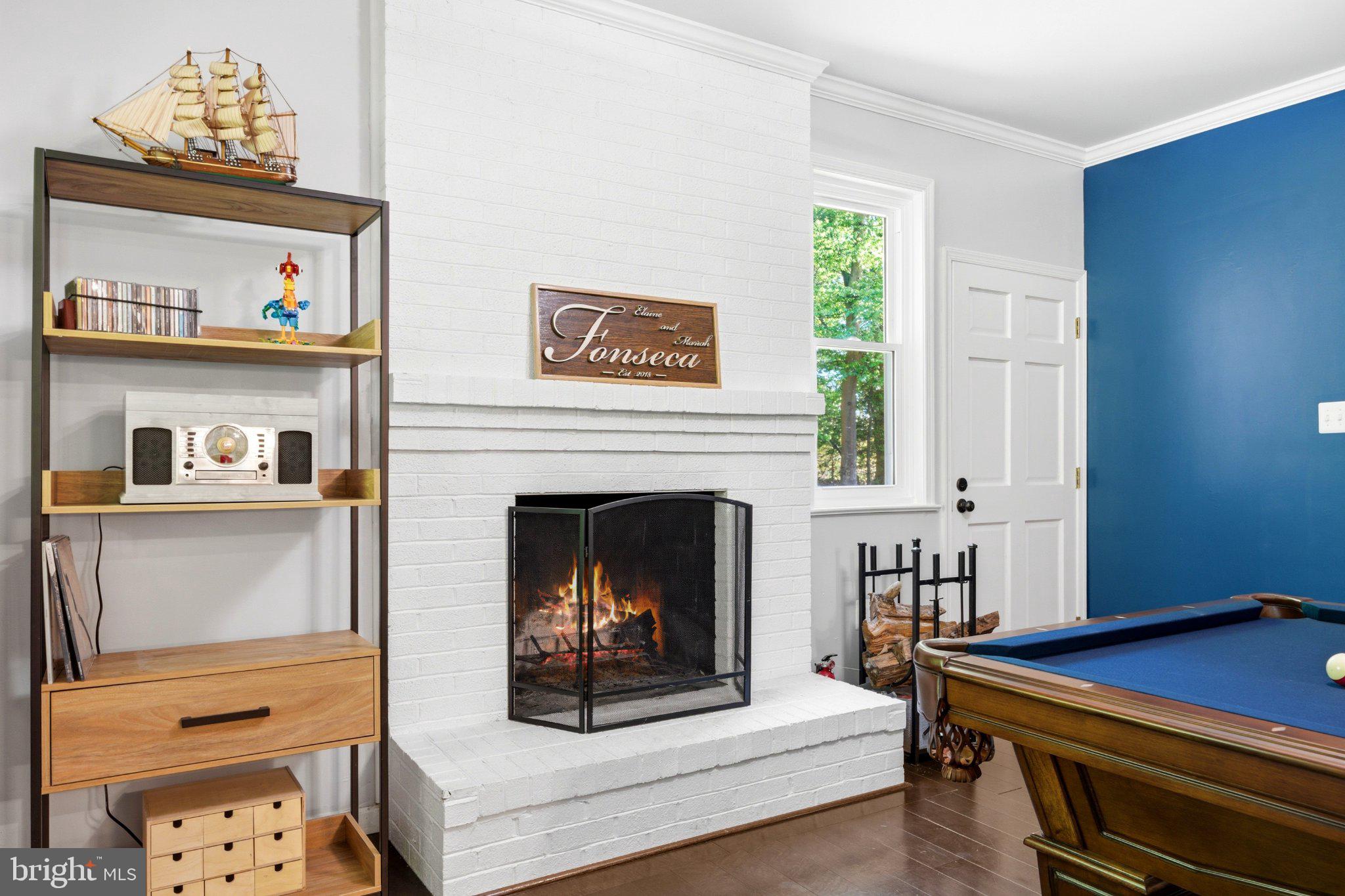 Cozy retreat with a warm fireplace.