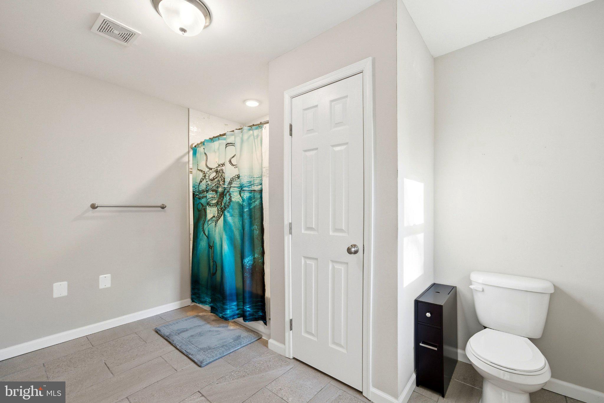 10560 South Faulkner Road Faulkner, MD 20632 - Photo 54 of 60 Serene bathroom with vibrant shower curtain.