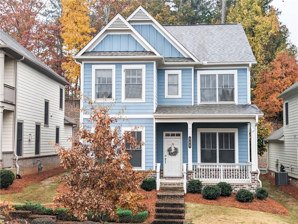 front view of a house with a yard