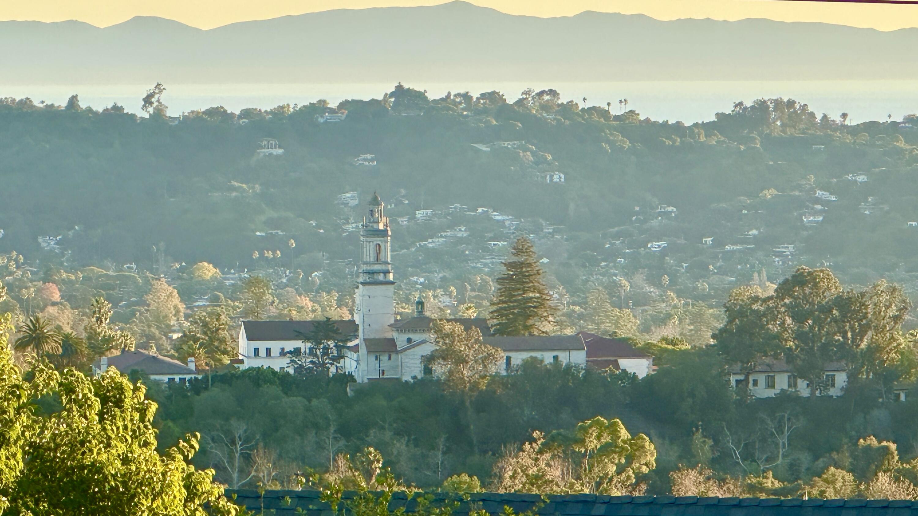 a view of lake with mountain