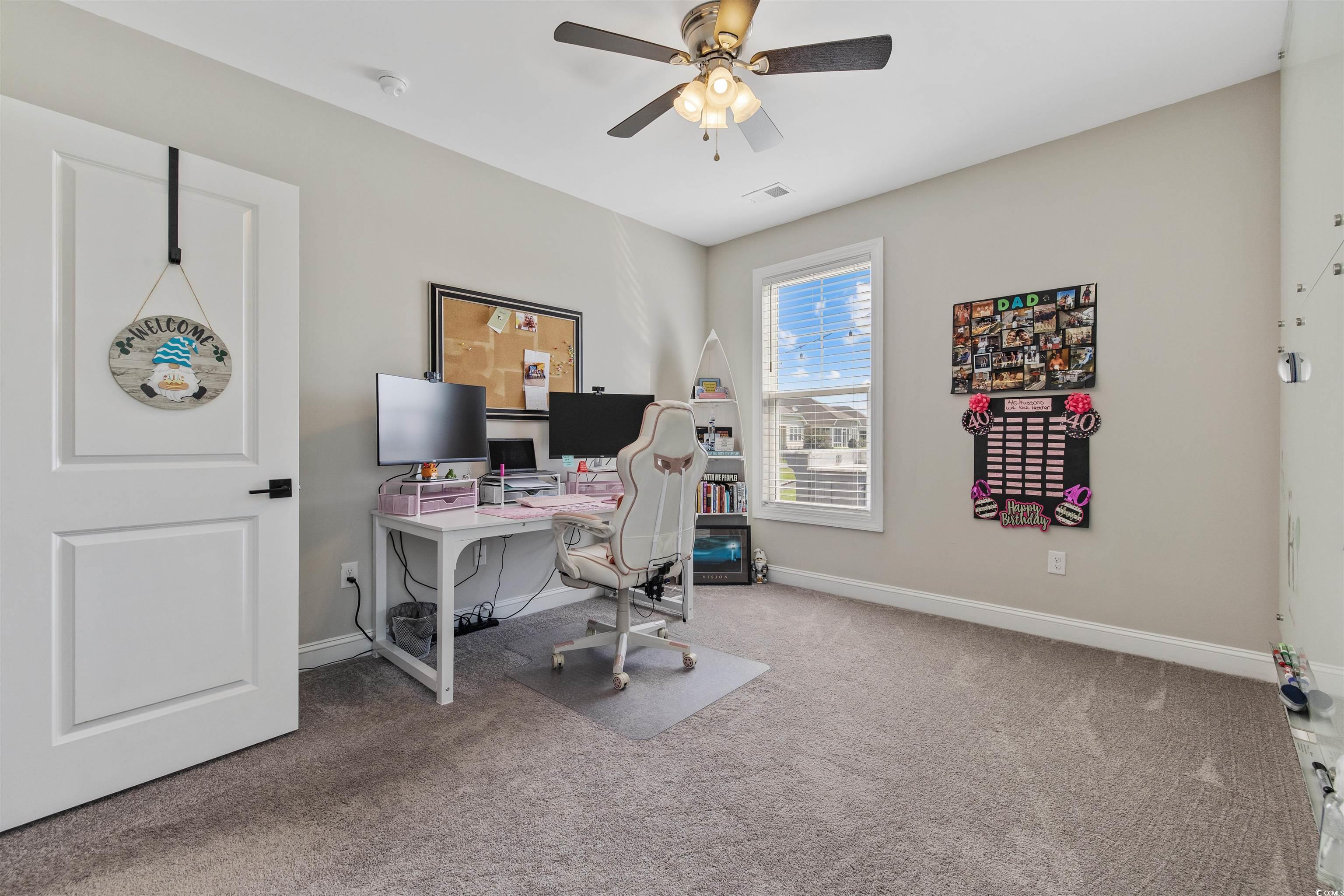 5286 Stockyard Loop Myrtle Beach, SC 29588 - Photo 23 of 40 Home office with carpet and ceiling fan