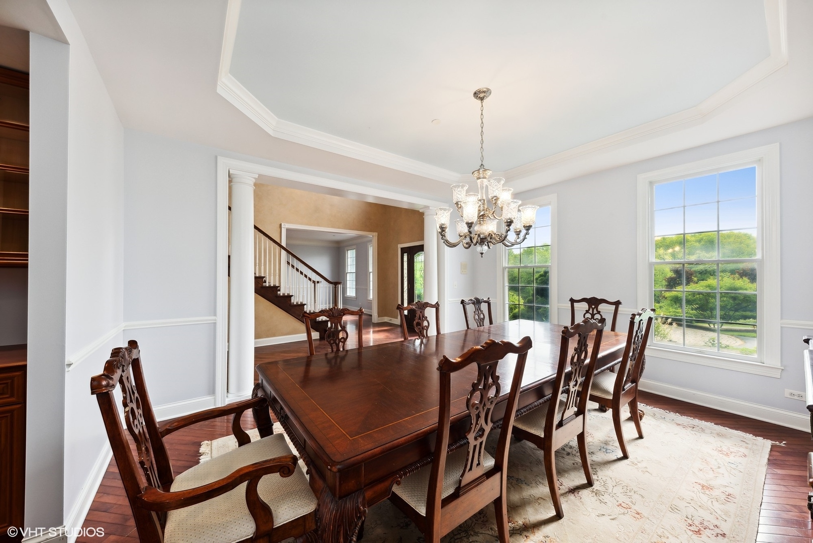 23914 Hillfarm Road Lake Barrington, IL 60010 - Photo 10 of 43 a dining room with furniture a chandelier and window