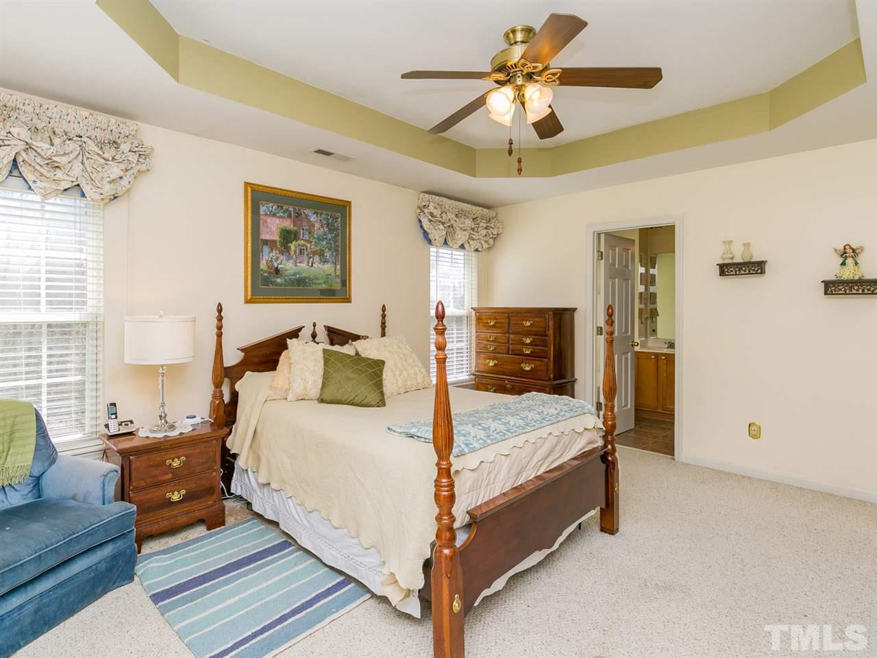 2520 Spruce Shadows Lane Raleigh, NC 27614 - Photo 11 of 25 a bedroom with a large bed and a chandelier