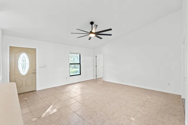 an empty room with a window