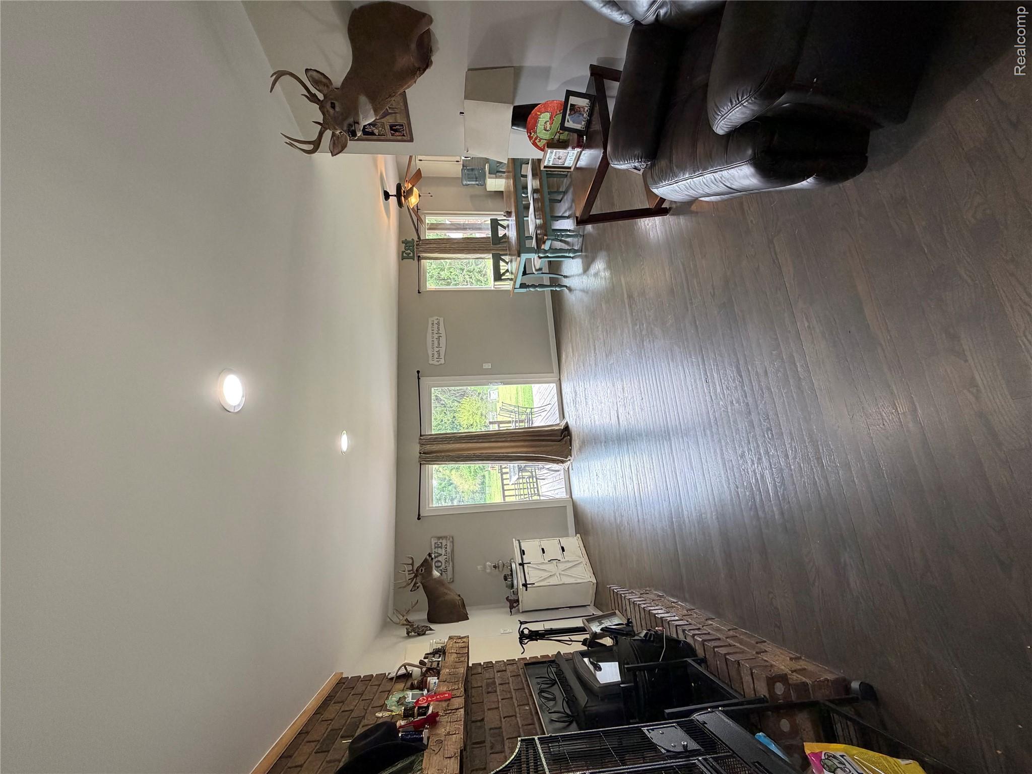 2712 North Branch Road North Branch, MI 48461 - Photo 32 of 37 Living room featuring dark wood finished floors, recessed lighting, and ceiling fan