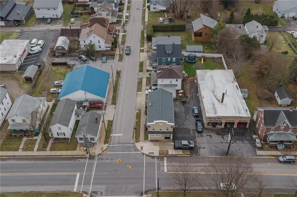 an aerial view of a house with balcony