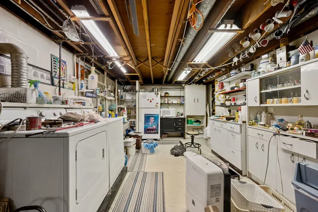 a view of a storage & utility room with stuff
