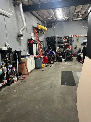 a storage room with furniture