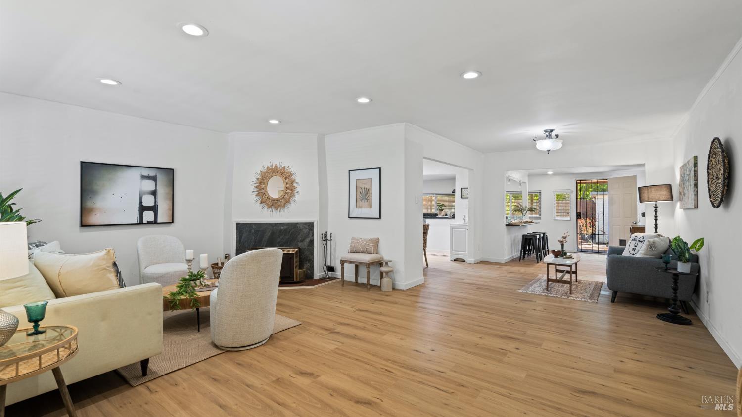 79 Billou Street San Rafael, CA 94901 - Photo 1 of 47 79 Billou St - Open living room with fireplace