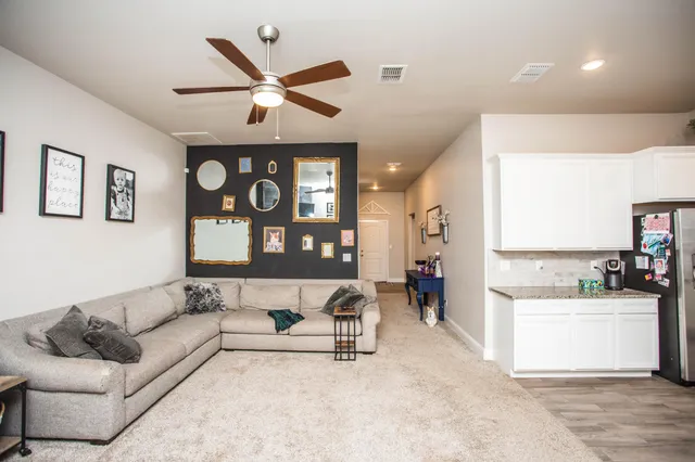 a bathroom with sink and mirror
