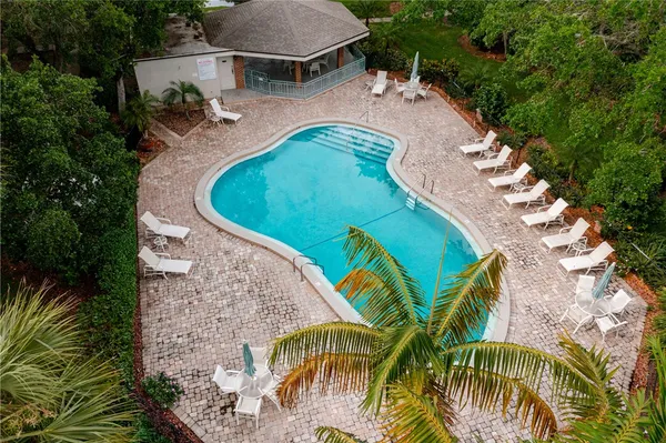 an aerial view of a house having outdoor space