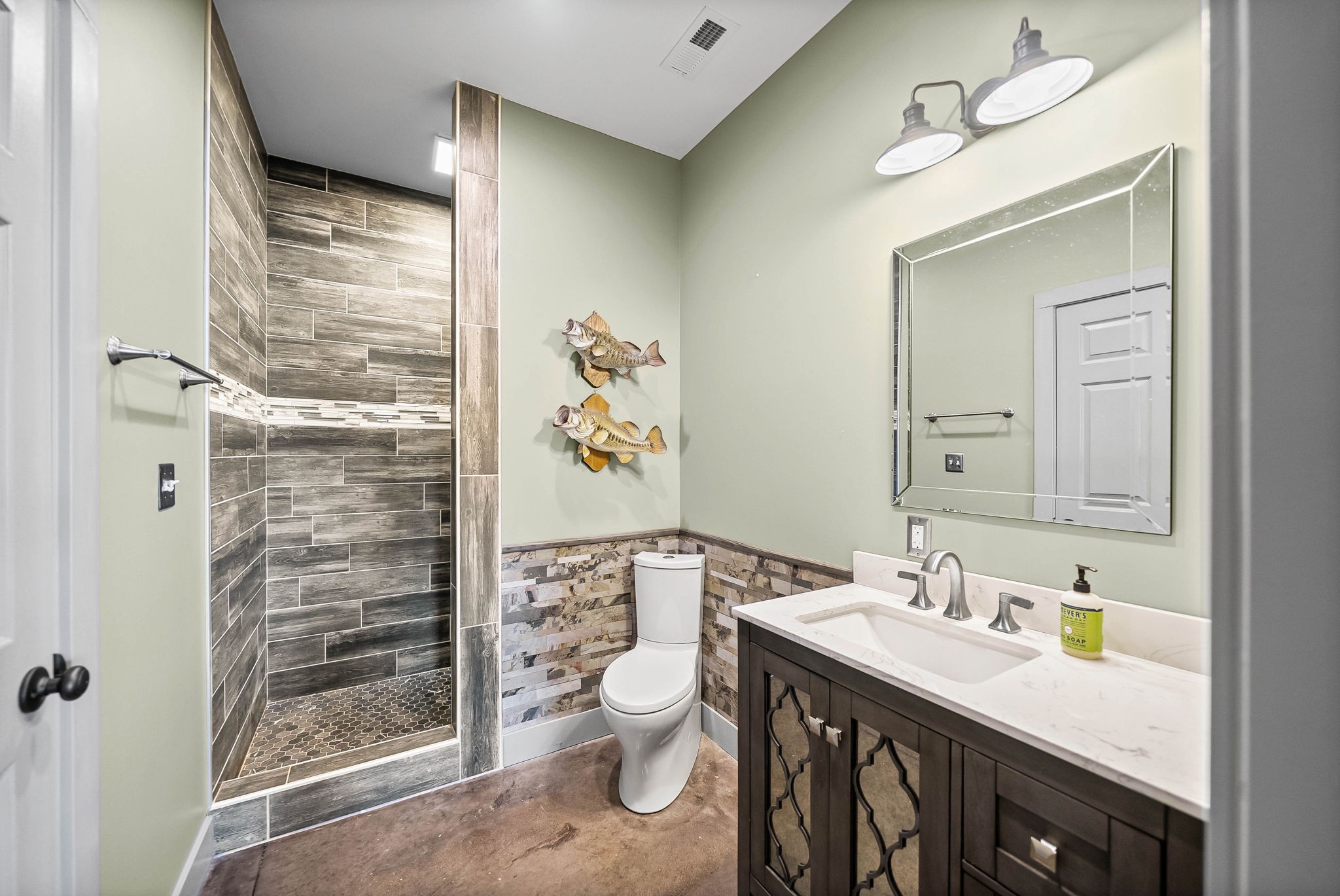 2875 Jarrell Ridge Road Clarksville, TN 37043 - Photo 68 of 73 a bathroom with a granite countertop sink a toilet and shower
