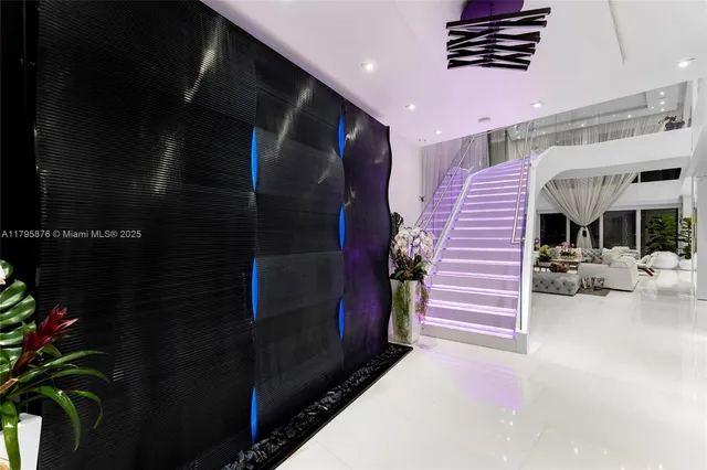 a living room with furniture and a couch