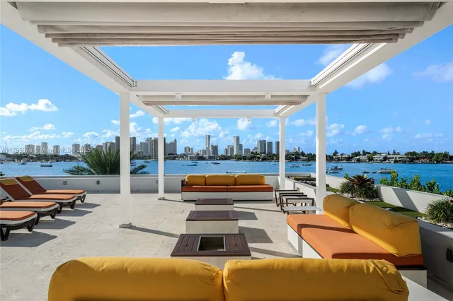an aerial view of a house with outdoor space swimming pool and lake view