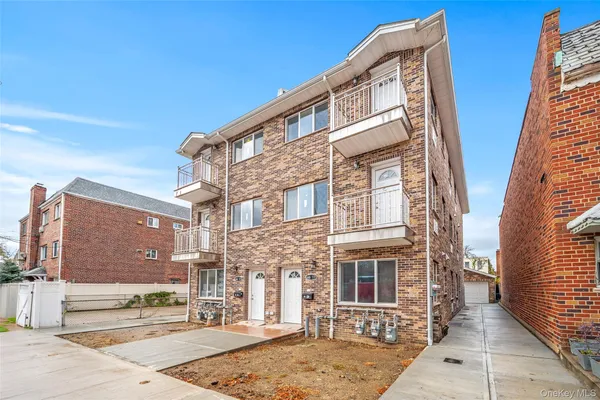 a front view of a building