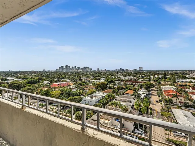 a view of city from balcony
