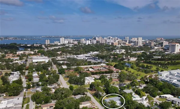 an aerial view of multiple house