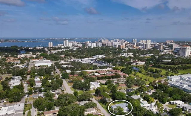an aerial view of multiple house