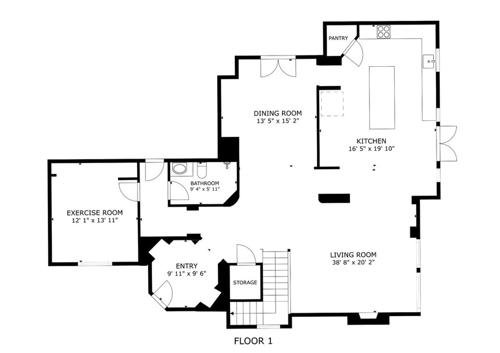16 Kempton Lane Ladera Ranch, CA 92694 - Photo 62 of 62 First Floor Floorplan. 4th bedroom being used as Exercise Room.