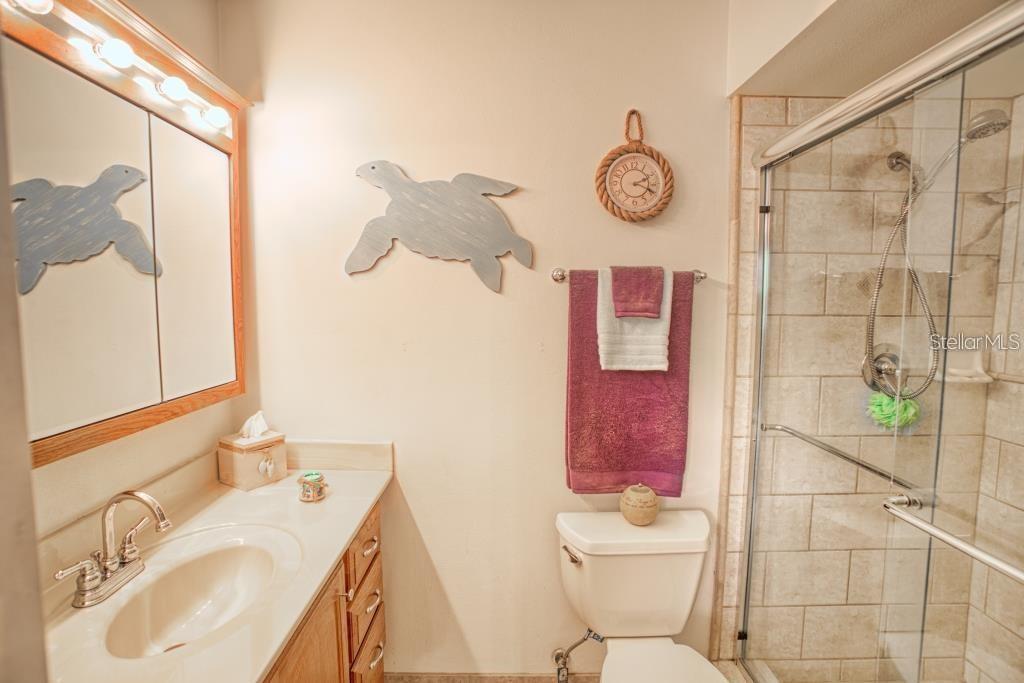 12802 North 53rd Street Temple Terrace, FL 33617 - Photo 18 of 38 a bathroom with a sink mirror toilet and shower
