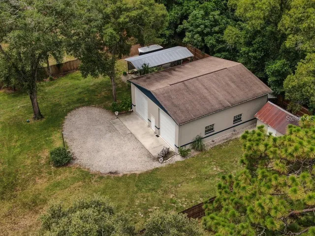 an aerial view of a house