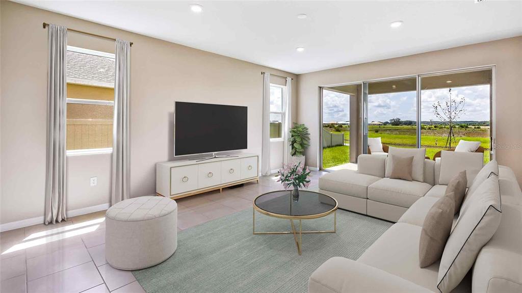 2191 Stratten Drive Zephyrhills, FL 33541 - Photo 9 of 16 a living room with furniture and a flat screen tv