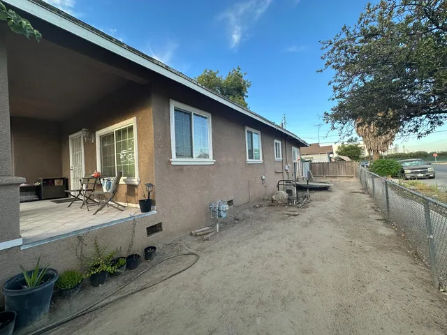 a view of a house with a patio