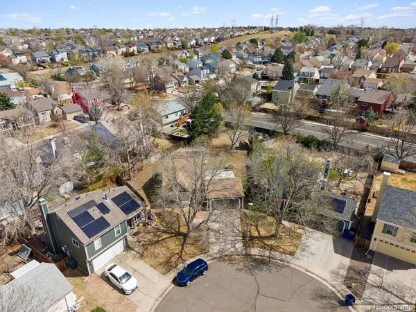 an aerial view of multiple house