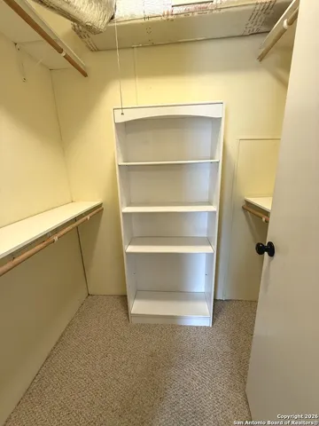 a view of a room with storage