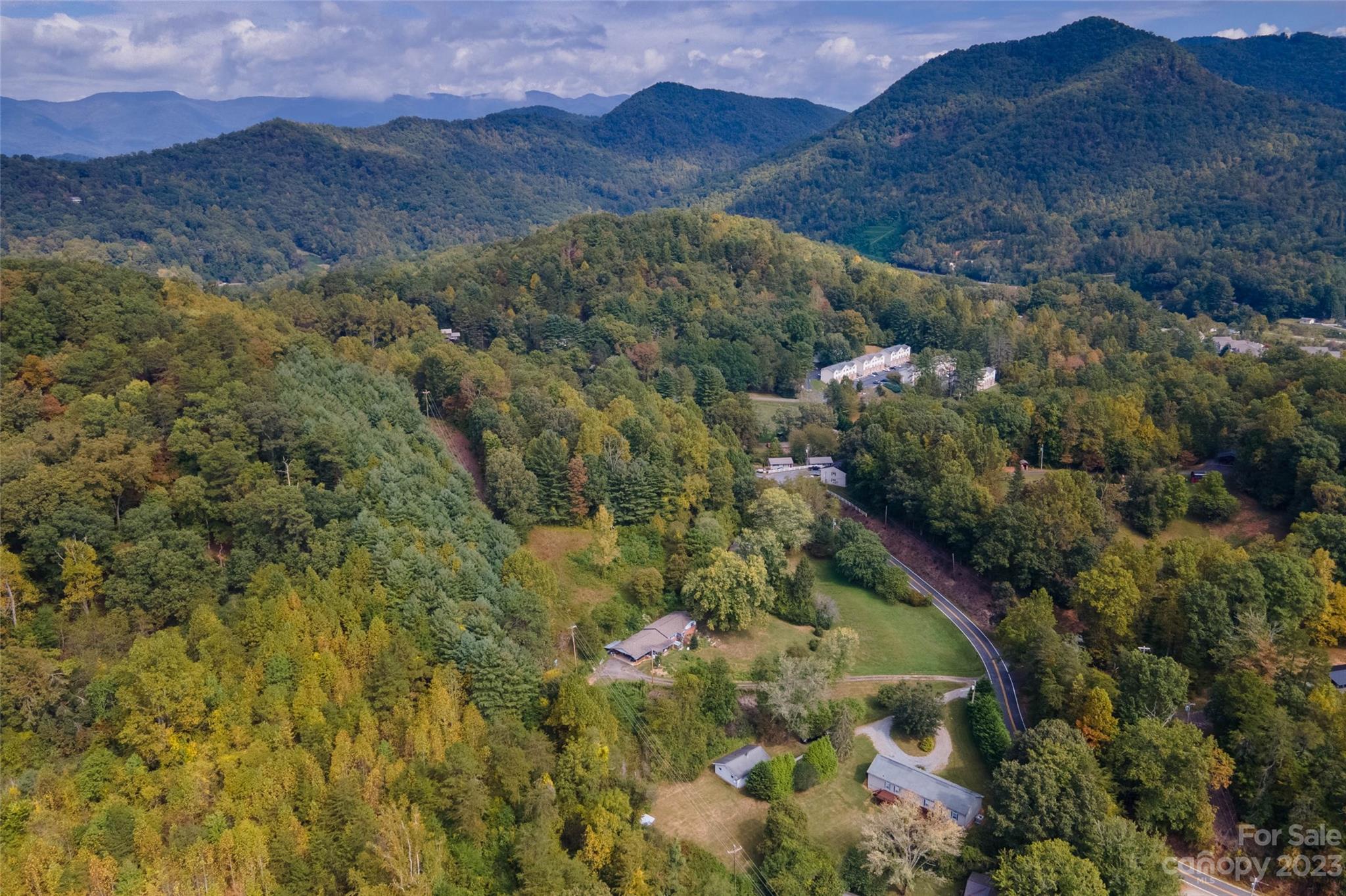 407 Monteith Gap Road Cullowhee, NC 28723 - Photo 27 of 27 a view of a lush green hillside and a building in the background