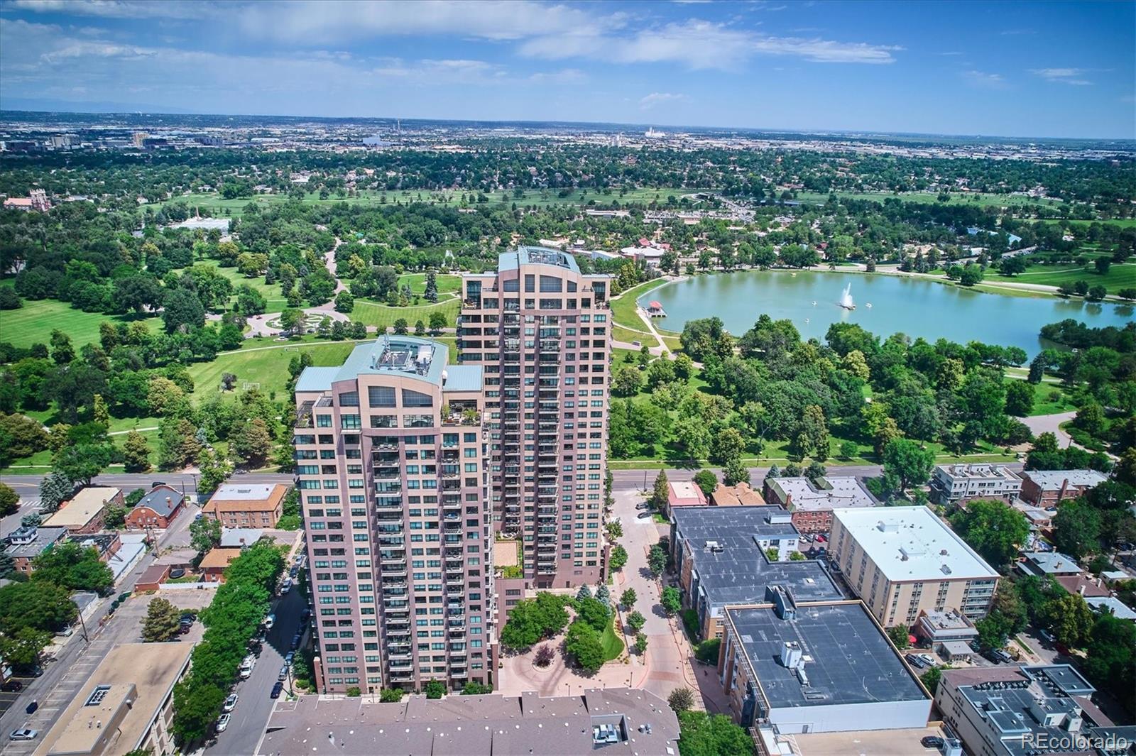2990 East 17th Avenue, Unit 803 Denver, CO 80206 - Photo 24 of 29 an aerial view of a city with lake view