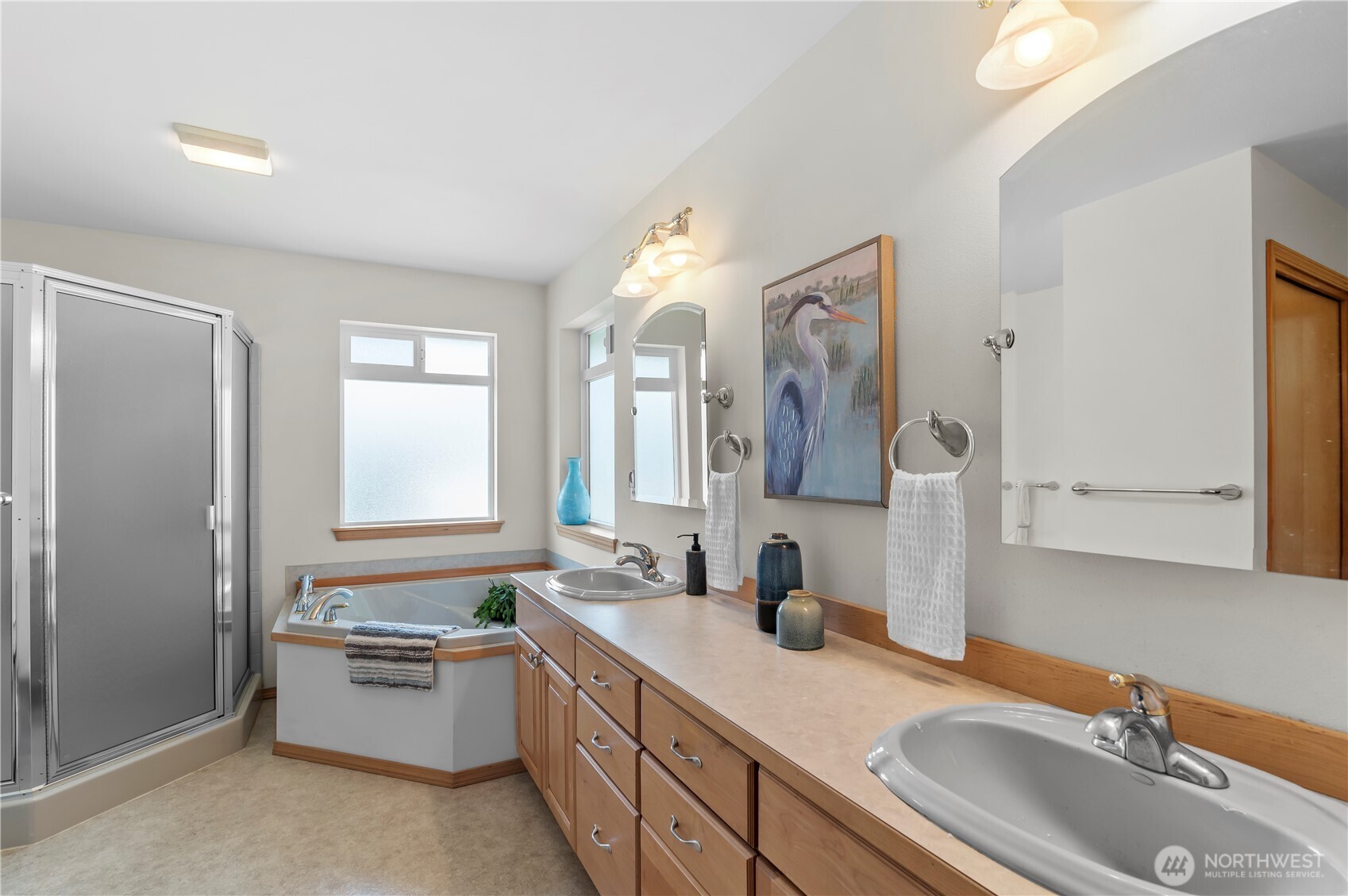 18927 Fales Road Snohomish, WA 98296 - Photo 8 of 18 a bathroom with a granite countertop sink mirror and a