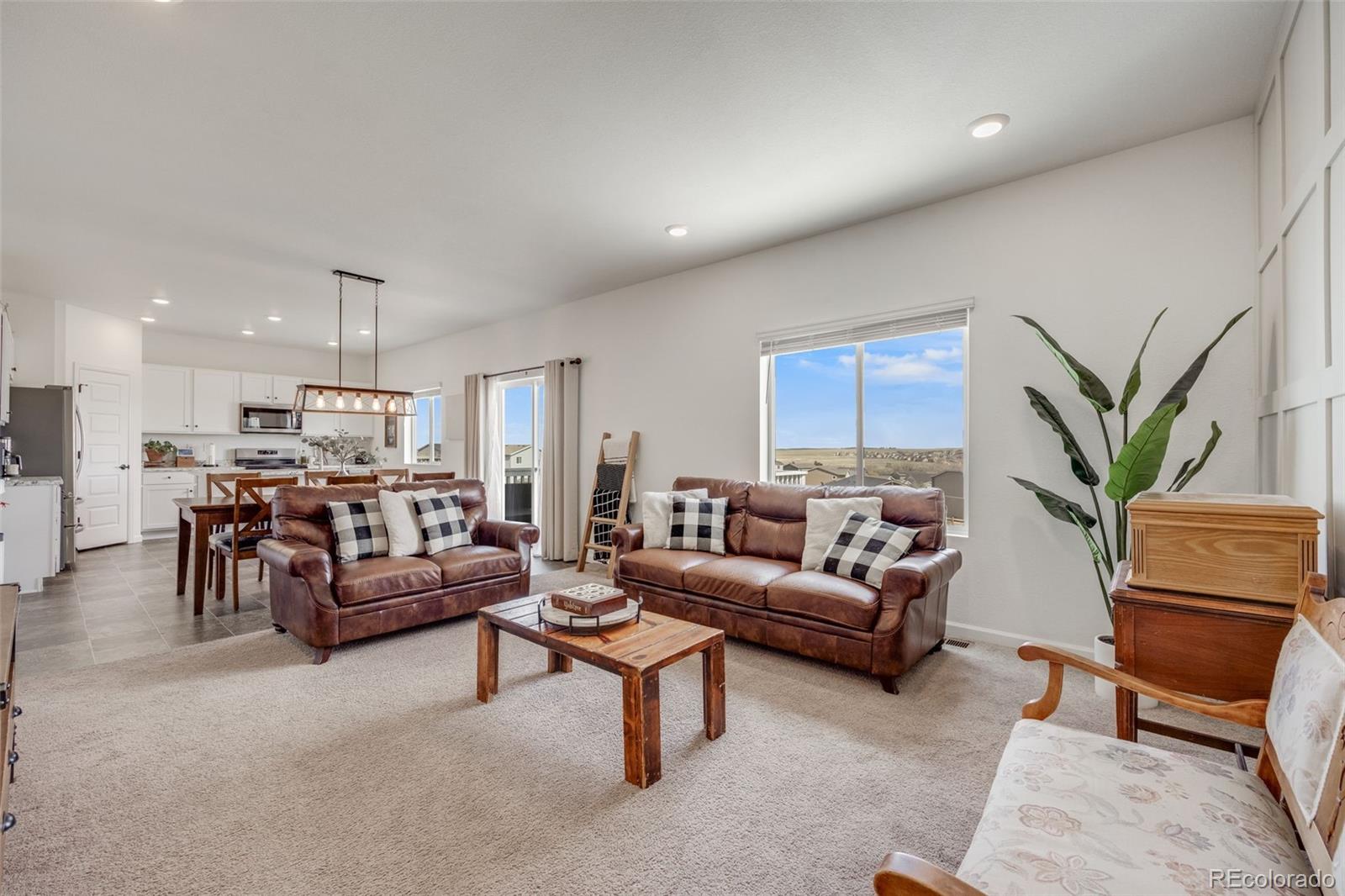 4811 River Highlands Loop Elizabeth, CO 80107 - Photo 7 of 37 a living room with furniture kitchen view and a potted plant