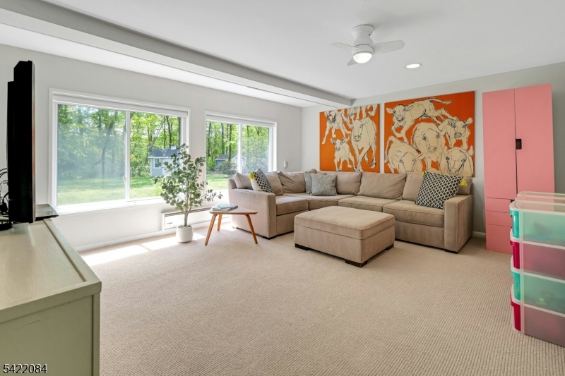 122 Kenilworth Road Mountain Lakes, NJ 07046 - Photo 27 of 45 a living room with furniture and a large window