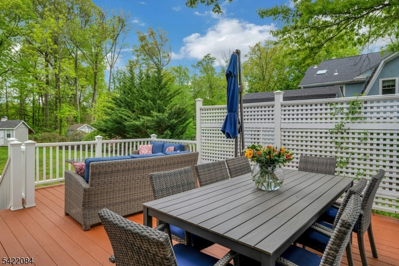 122 Kenilworth Road Mountain Lakes, NJ 07046 - Photo 10 of 45 a view of a deck with wooden floor and outdoor seating