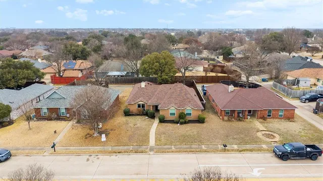 an aerial view of multiple house